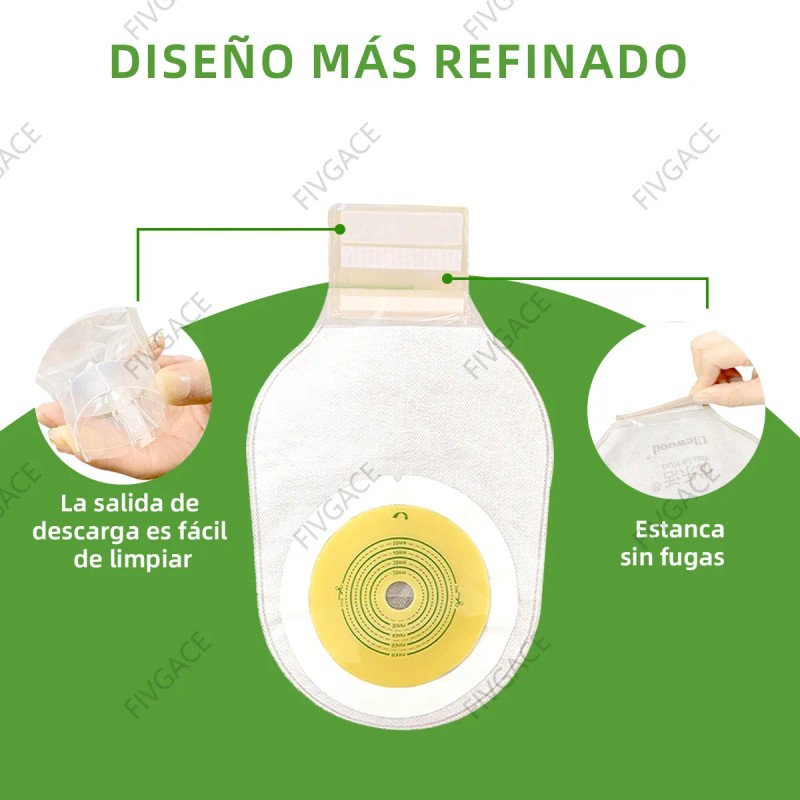 10pic Bolsa Ostomía Con Filtro Carbón Antifugas Salida Gases