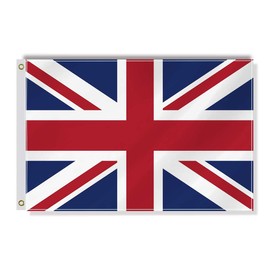 British Small Flag,12×18 Inch Two Layer Fabric Small Banner,1×1.5 FT UK Great Britain Nautical Decor,Mini Digital Printed 150D Polyester Banner With Brass Grommet