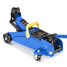 Auto Dynasty Hydraulic Steel Floor Jack, Trolley Service Lift Car Garage Floor Jack, 1.5 Ton (3000 lbs) Capacity, Lifting Range 5.3" to 12", Blue