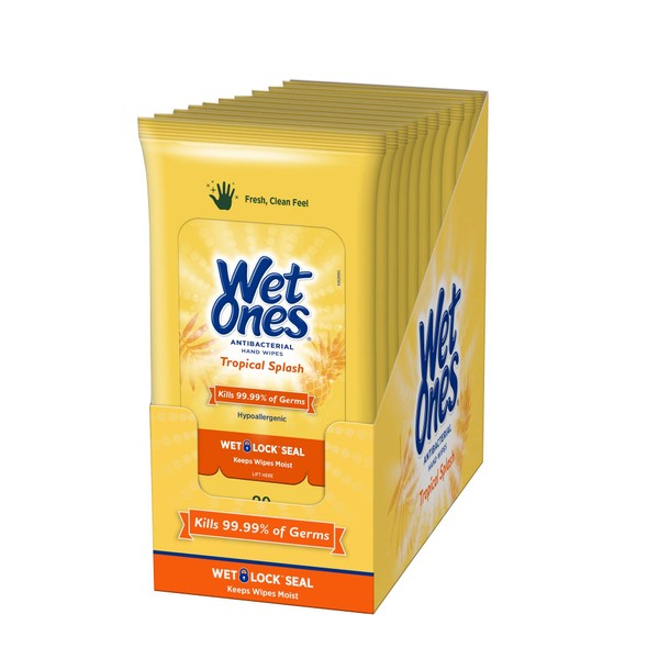 Wet Ones Antibacterial Hand Wipes Citrus Scent 20 Count