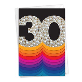 The Best Card Company 30th Milestone Anniversary Greeting w/Envelope for Men, Women - (Not Layered, Sparkled, or Foil) - Bold Milestones 30 C6110AMAG