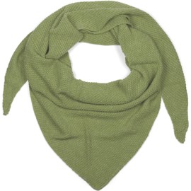 styleBREAKER 01020042 Women's XXL Knitted Triangle Scarf with Rice Grain Knitting Pattern in Plain Colours, Scarf, Lightweight Scarf, lime green