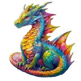 KAAYEE Wooden Jigsaw Puzzles-Wooden Puzzle Adult Unique Shape Advanced Dragon Wooden Jigsaw Puzzle for Adult, Family Puzzles (Dargon 1, S)