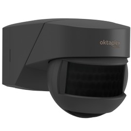 Oktaplex Lea Set of 2 Motion Sensors Outdoor IP54 PIR Sensor 180 Degree 12 m Wall / Ceiling / Corner Mounting 230 V Anthracite LED Suitable