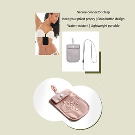 Undercover Bra Purse, Pocket Lanyard, Waterproof, Hidden Travel Bag with Lanyard, Waterproof Secret Compartment for Women, Credit Cards, Money, Valuables, gray