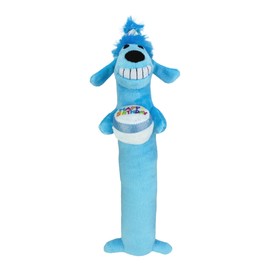 Multipet Loofa Dog Plush Toy w/ Birthday Hat - Squeaky Dog Toy for Dogs - Soft Plush - Stuffed Animal Dog Toys for Playing (1 Count, 12”, Random Color Surprise)