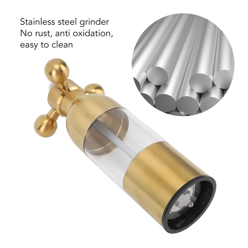 Pepper Mill Professional Refillable Ceramic Rotor Coarseness Adjustable Manual Pepper