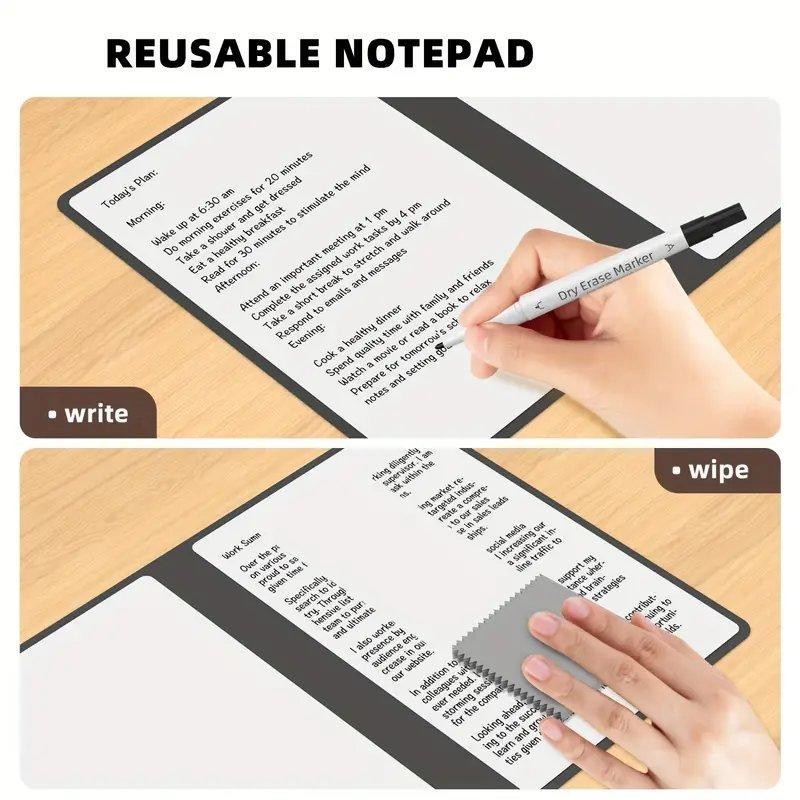 A5 Reusable Whiteboard Notebook, 1 Count Portable Wipeable Board with