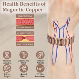 Heavenly Metals Men's Pure Copper Bracelet – Forge Link Style – Solid Copper Magnetic Jewelry – Adjustable Fit, Gift Box & Sizing Tool – USA Brand