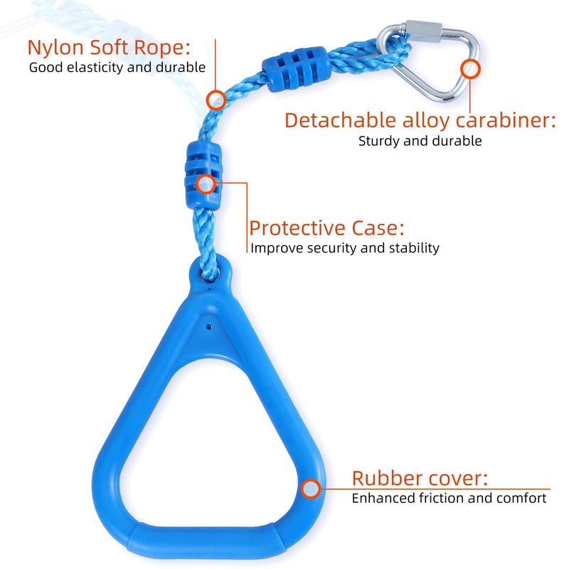 4 Colorful Ninja Rings, Gymnastic Rings Trapeze Swing Bar Ring