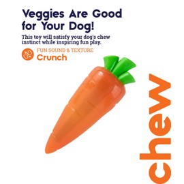 Petstages Crunch Veggies Carrot Dog Chew Toy, Large