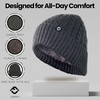 Funky Junque Cable Knit Fleece Lined Beanie - Charcoal