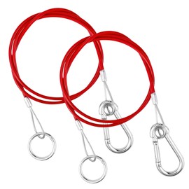 Pack of 2 tear-off rope trailers, catch rope for unbraked trailers, 3 m tear-off rope for trailers, strong and stable, safety rope trailer, suitable for ordinary brake trailers, caravans (red)