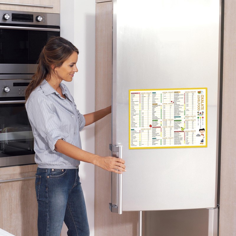 BOXOB Magnetic Low Oxalate Food List Chart, 14x10in Kidney Friendly