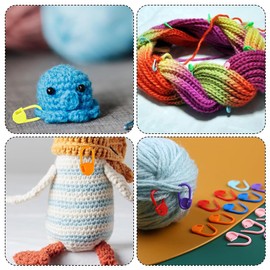 150PCS Colorful Crochet Stitch Markers for Knitting & Crochet Projects - Multi-Color Clips for Easy Identification and Organization in Handwork Crafts