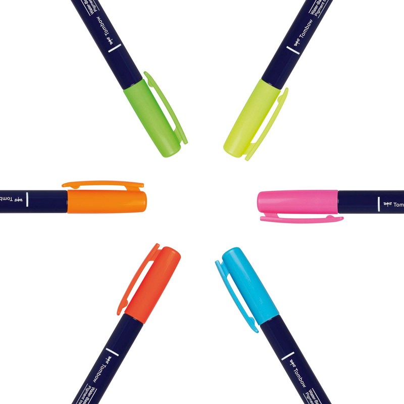 Tombow ws-BH92 Brush Pen Fudenosuke Neon Green Hard Tip