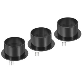 PATIKIL 3" Duct Connector Flange, 3 Pack ABS Straight Pipe Exhaust Flange Duct Mounting Plate with Screws for Air Heating Cooling Ventilation HVAC System