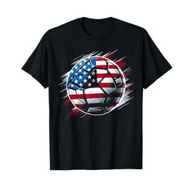American Flag on Soccer Ball T-Shirt