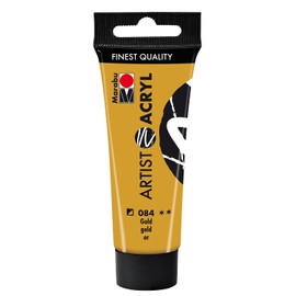 Marabu 12200055084 Artist Acrylic Gold 084, 22 ml, Fine Artist Quality Acrylic Paint, Water-Based, Pastose Consistency, Highly Pigmented, Very Good Brilliance and Coverage