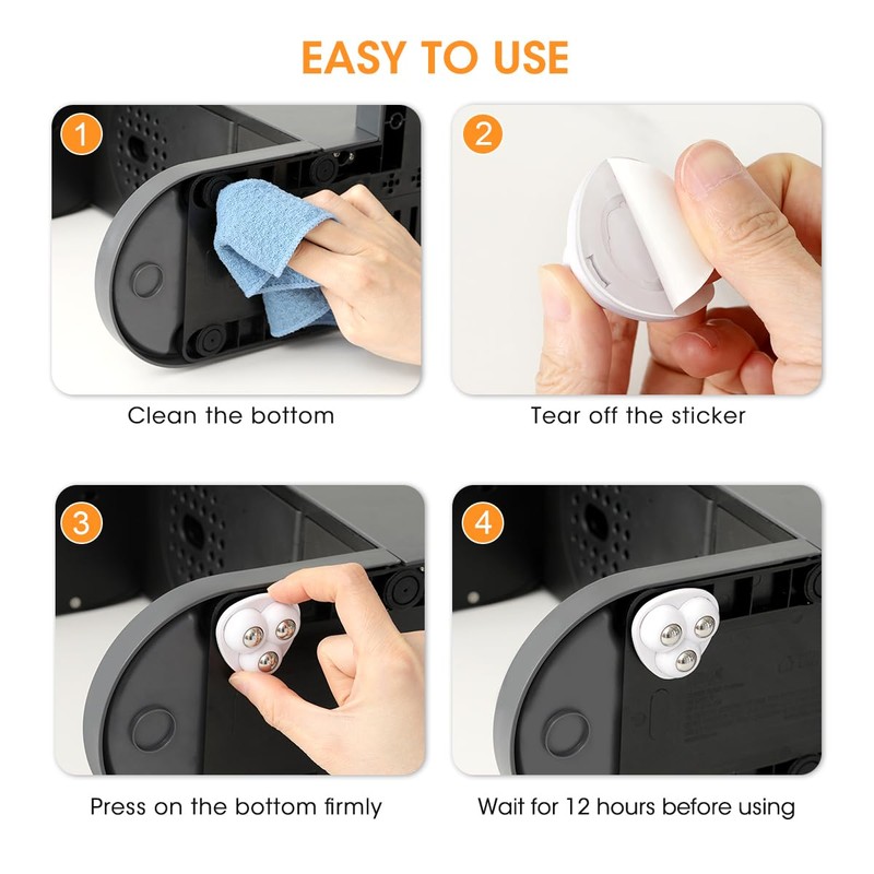 Aieve Self Adhesive Caster Wheels, 8 Pack Small Furniture Sliders