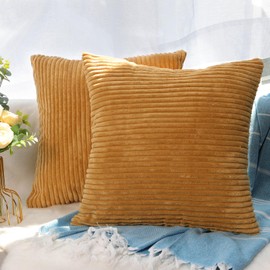 CALIYO Cushion Cover Corduroy Plain Set of 2 Cushion Covers 60 x 60 cm Cushion Covers for Decorative Cushions Sofa Cushion Couch Cushion in Many Colours