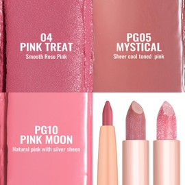 Oulac Lipstick & Lipliner Set 3PCS High Impact Lipcolor with Moisturizing Formula, Vegan Beauty, Full-Coverage Lip Color, Gift Lipstick for Women, 04+PG05+PG10