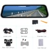 CAMECHO 9.66" Mirror Dash Cam Rear View Mirror Camera Front