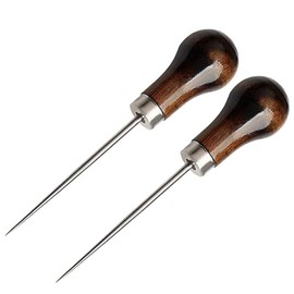 4 Pack Awl, Gourd Shape Awl Tailors Awl Wood Handle Scratch Awl Sewing Awl Tool for Leather