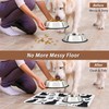 Cute Black Flower Dog Cat Food Mat,Absorbent Pet Feeding Mat