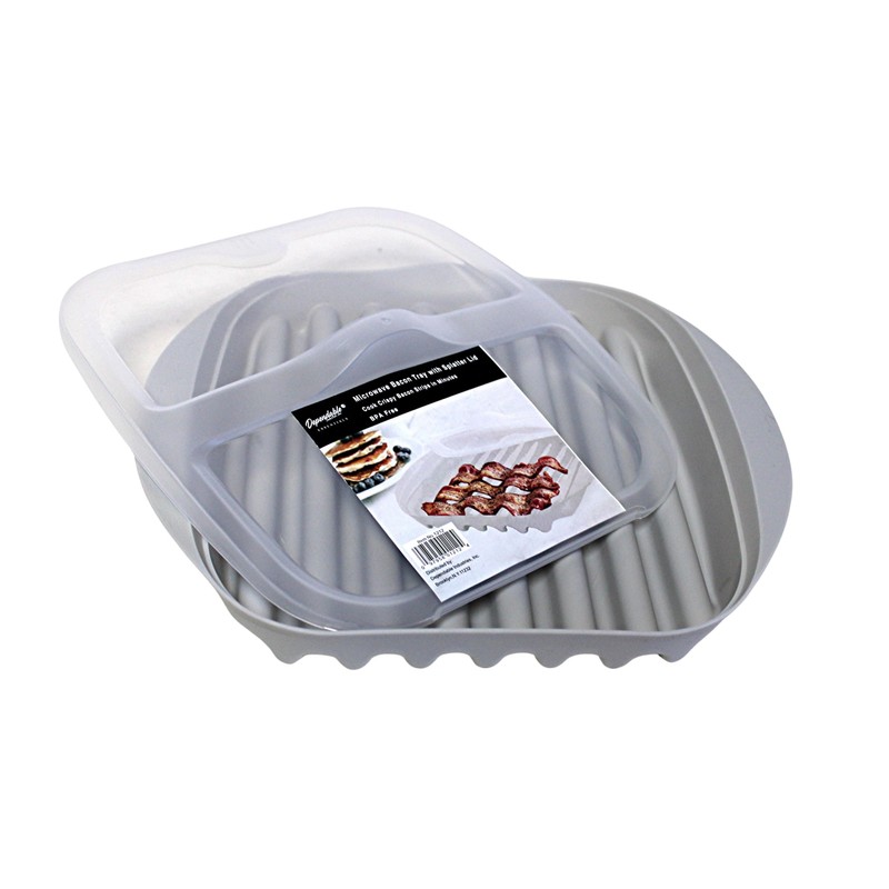 Compact Microwave Bacon, Sausage Meat & Poultry Cooking Tray with