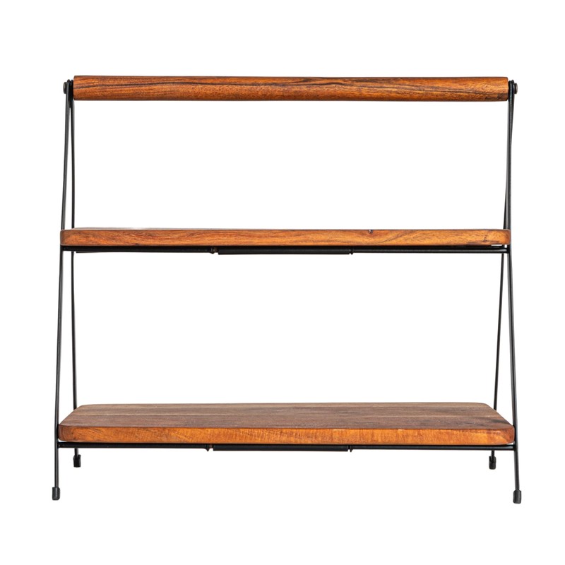 Creative Co-Op Acacia Wood 2-Tier Serving Stand