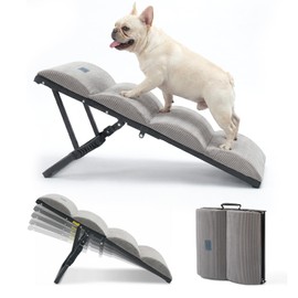 Veehoo Dog Ramp for Bed Couch Small Large Dogs, Foldable Pet Ramp 12"-20" H