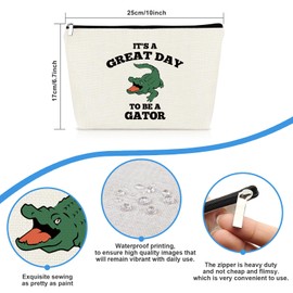 Gators Lover Gift for Girls Women Makeup Bag Gator Gift for Football Team Daughter Sister Friends Cosmetic Bag Alligator Gift Alligator Lover Gift Animal Lover Gift Travel Toiletry Bag Zipper Pouch