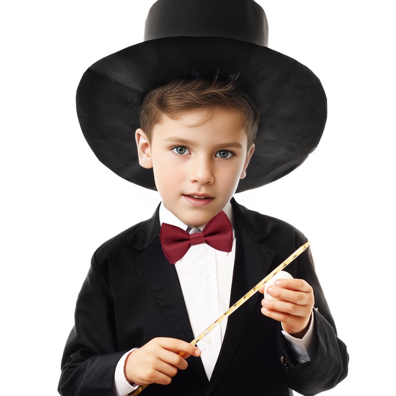 Bskifnn Kids Bow Tie Classic Solid Color Satin Bow Tie