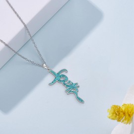 Faith Necklace 925 Sterling Silver Cross Necklace Pendant Christian Religious Jewelry Gift for Women