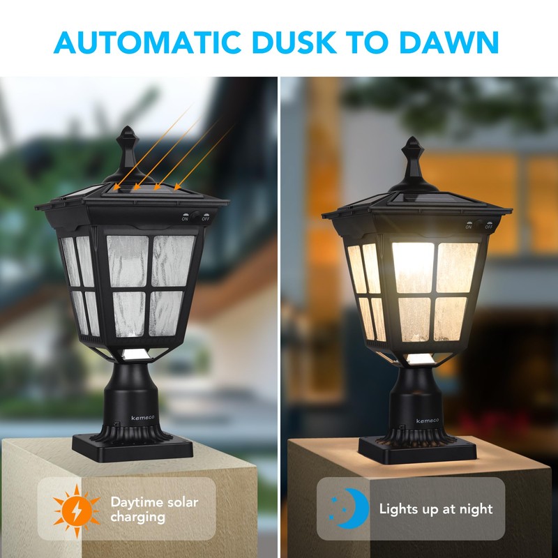 Kemeco ST4311AQ LED Cast Aluminum Solar Post Light Fixture with