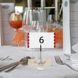 10pcs Table Number Holder Name Place Card Holder Memo Clip Holder Stand Note Holder Pictures Card Paper Menu Clip (Silver)