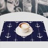 Anchor Placemats Set of 4, 12x18 Inch Summer Nautical Navy