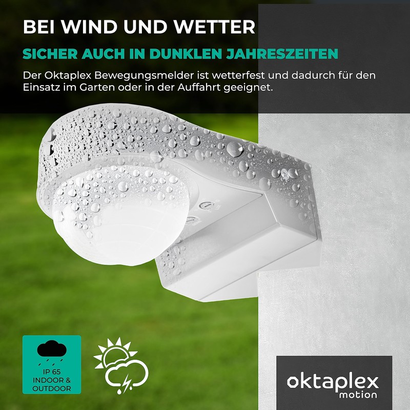 Oktaplex Don Outdoor Motion Sensor Set of 2 White