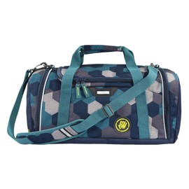 coocazoo SporterPorter Sports Bag, “Blue Geometric Melange”, Blue, Wet Laundry Compartment, Side Pocket, Shoe Compartment, Removable, Adjustable Shoulder Strap, Suitable for Boys, 11+ Years, 20 litres