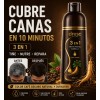 10 Shampoo Tinte Café Oscuro Instantáneo Cubre Cana 30ml C/u