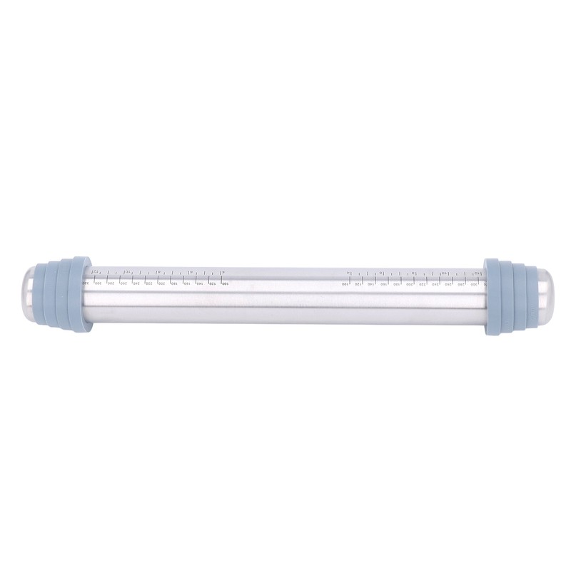 Rolling Pin Dough Roller Stainless Steel with 4 Silicone Guide