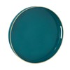 MAONAME 13" Round Tray, Teal Serving Trays with Handles, Modern