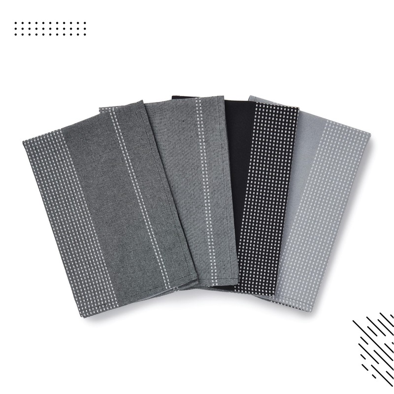 Encasa Cotton Kitchen Towel Set - Super Absorbent 70x45 cm