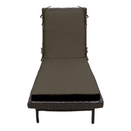 RSH DECOR: Foam Chaise Lounge Seat Cushion | 72” x 21” x 3” | All-Weather Spun Fabric | Water and Fade-Resistant | Outdoor Chair Cushion for Patio Furniture | Charcoal Grey