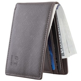 Gostwo Slim Wallet for Men Minimalist Leather ID Window Front Pocket Bifold Wallet