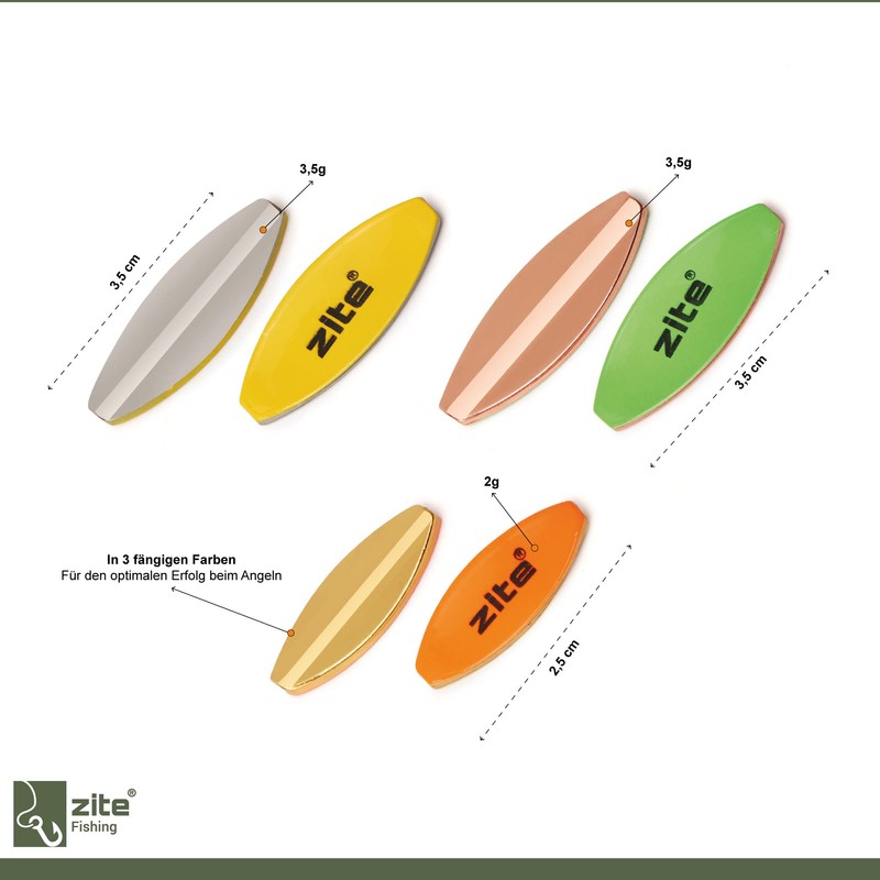 Zite Fishing Inline Spoon Set 13-Piece - Continuous Indicator Trout