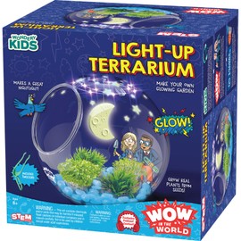 WONDERY KIDS Wow in The World Light-UP Terrarium | Grow Plants, Decorate Your Terrarium, Glow-in-The-Dark, UV Lights, Companion Audio Content, Bonus Reusable Science Tool, STEM Toy for Kids 6+ by Thames & Kosmos