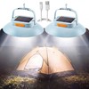 Grinsvalley 2Pcs Solar Tent Light 4500mAh Rechargeable 1700LM USB Camping