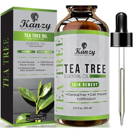 Kanzy Tea Tree Oil, 100% USDA Organic Certified 60ml Australian Tea Tree Oil for Nail Fungus, Skin, Hair - Organic Tea Tree Essential Oil Diluted with Grapeseed Oil